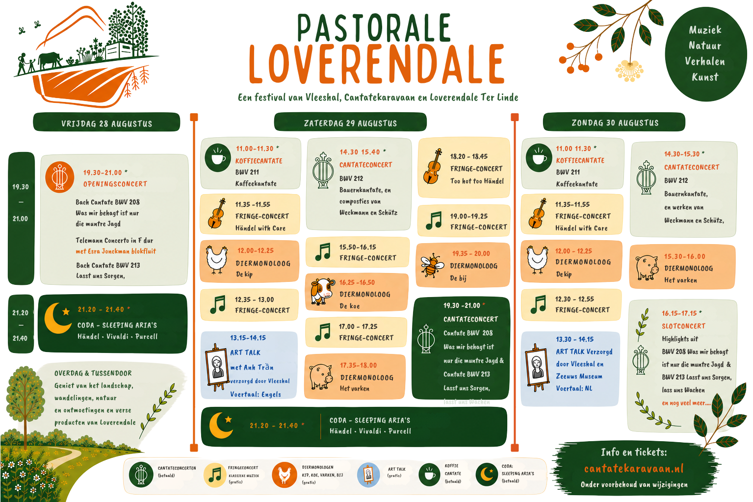 Poster Loverendale Pastorale — Festival van de Cantatekaravaan, augustus 2026